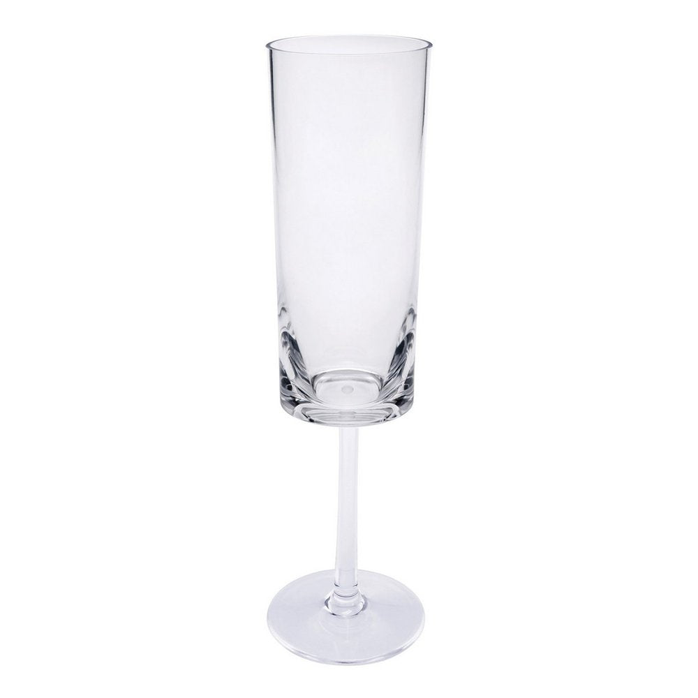 Set of Four Clear Tritan Plastic Stemmed Flute