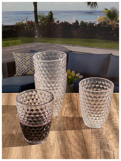 Set of Four Pink Diamond Acrylic Stemless Whiskey Glass