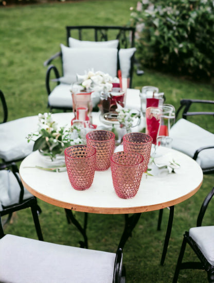 Set of Four Clear Diamond Acrylic Stemless Whiskey Glasses