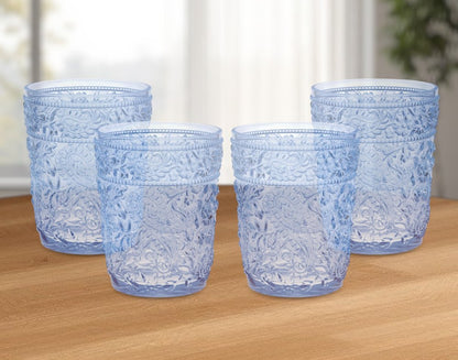 Set of Four Clear Paisley Acrylic Stemless Whiskey Glass