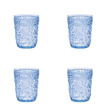 Set of Four Clear Paisley Acrylic Stemless Whiskey Glass
