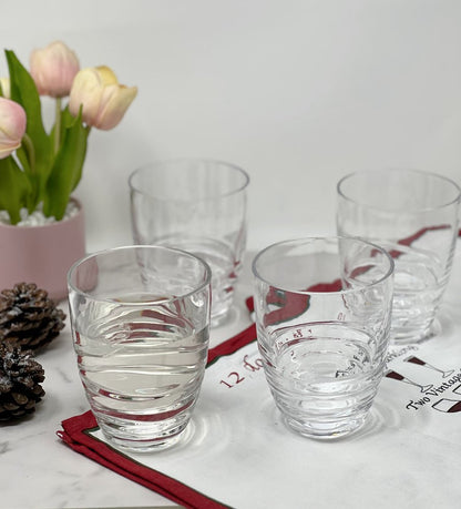 Set of Four Clear Acrylic Stemless Whiskey Glass