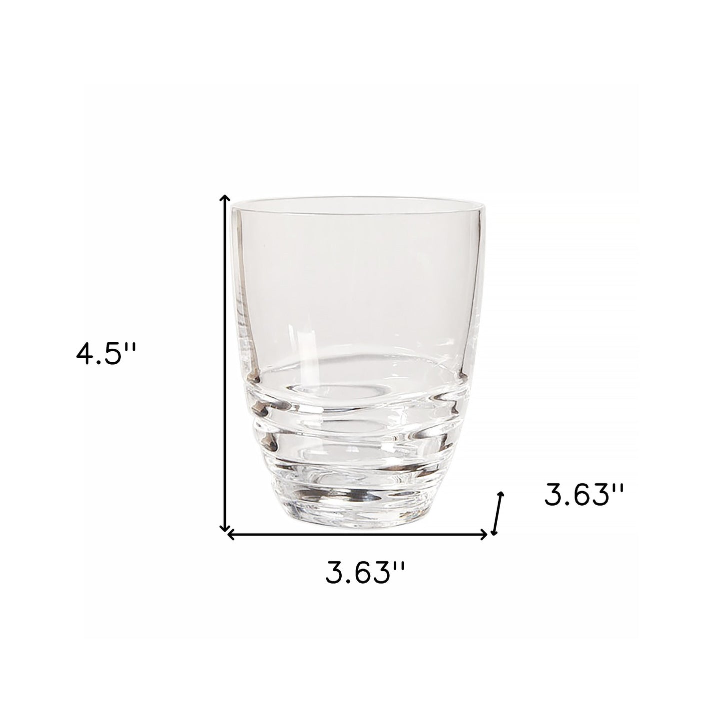 Set of Four Clear Acrylic Stemless Whiskey Glass