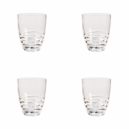 Set of Four Clear Acrylic Stemless Whiskey Glass