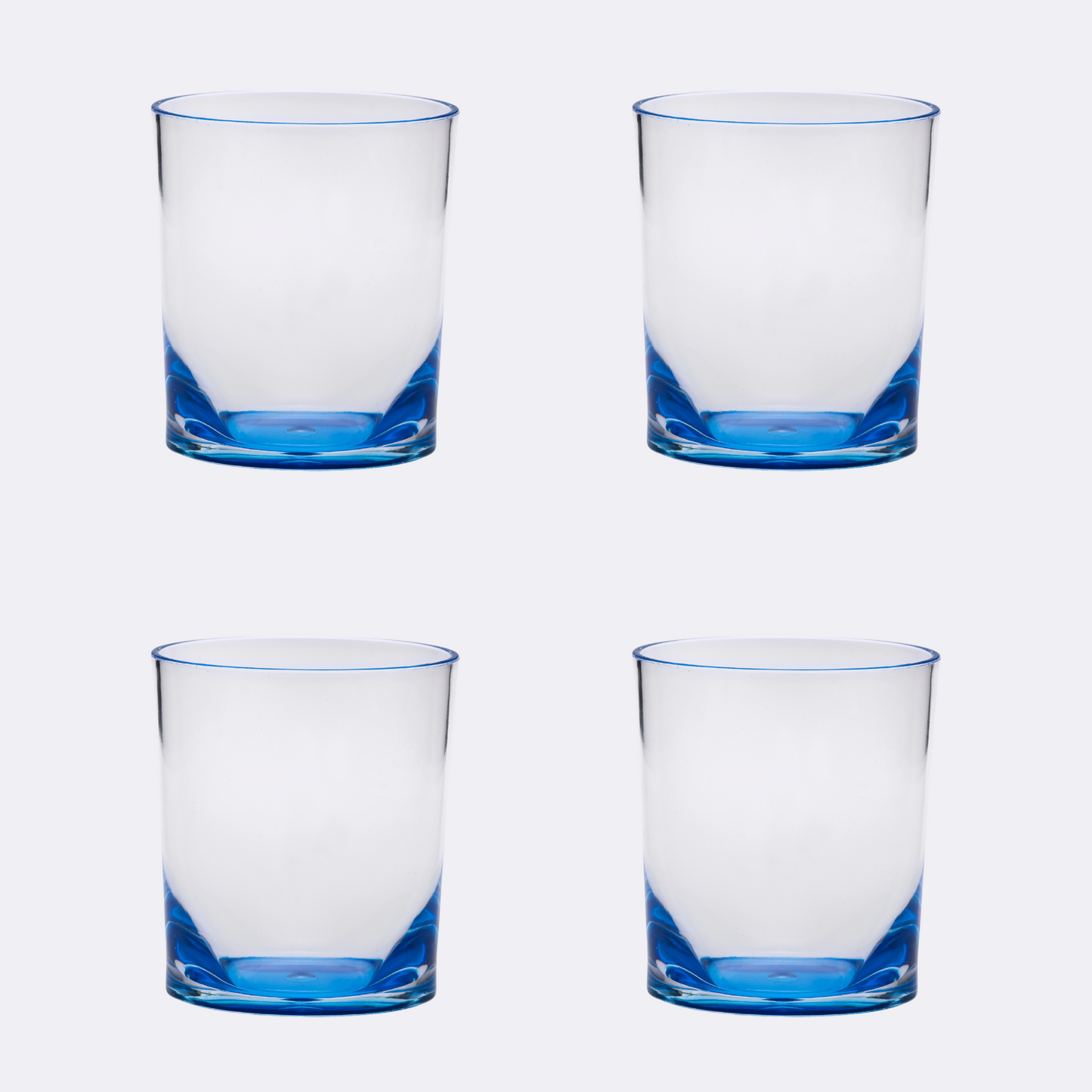 Set of Four Blue Acrylic Stemless Whiskey Glass