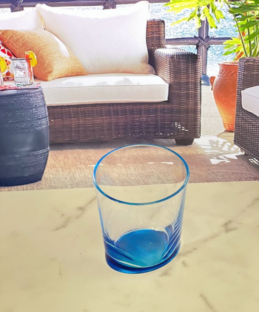Set of Four Rainbow Geometric Acrylic Stemless Whiskey Glass