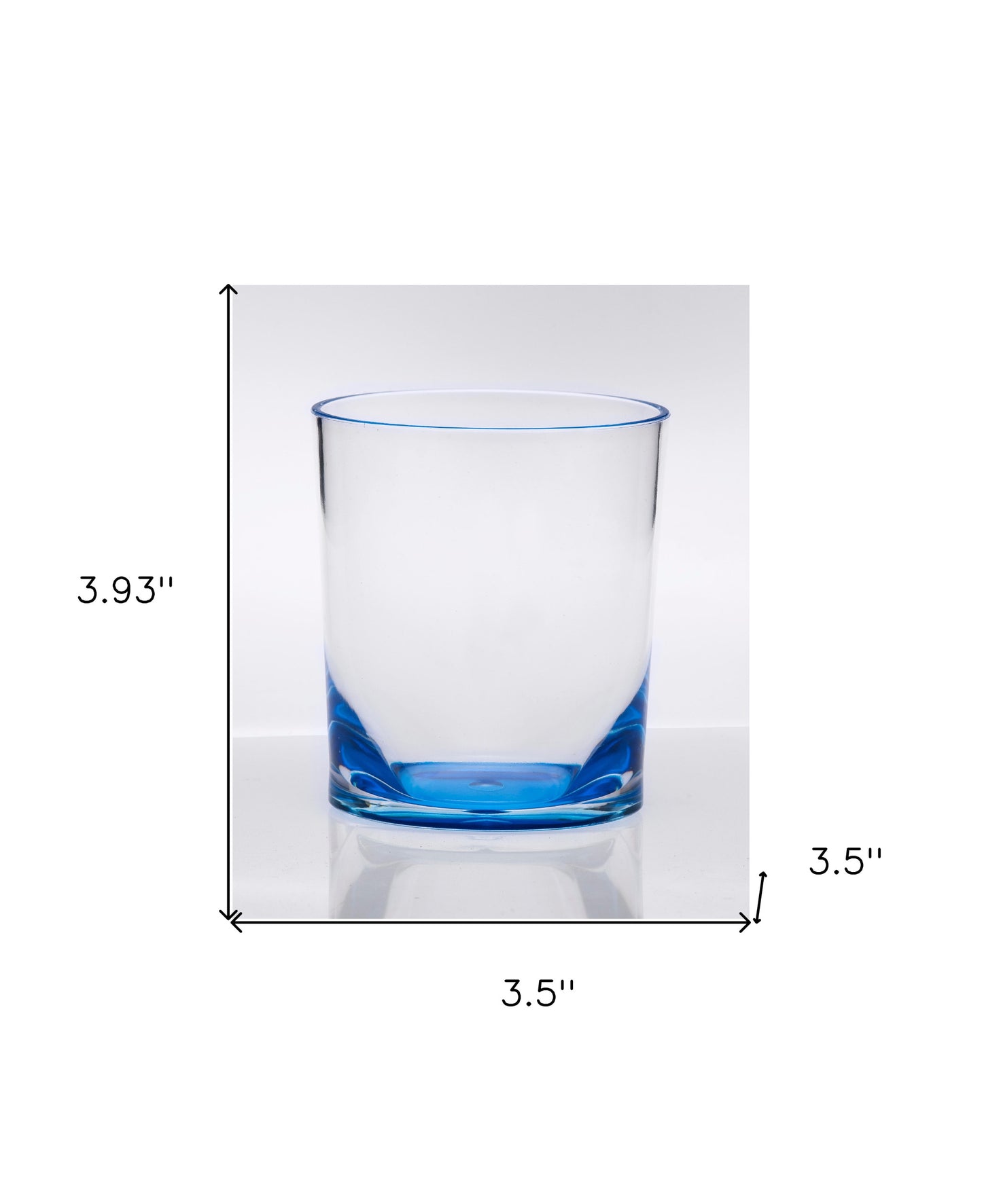 Set of Four Blue Acrylic Stemless Whiskey Glass