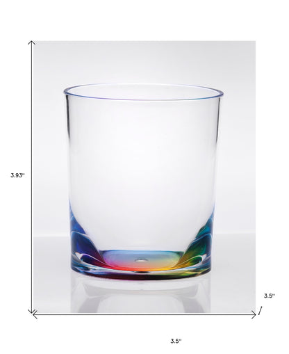 Set of Four Blue Acrylic Stemless Whiskey Glass