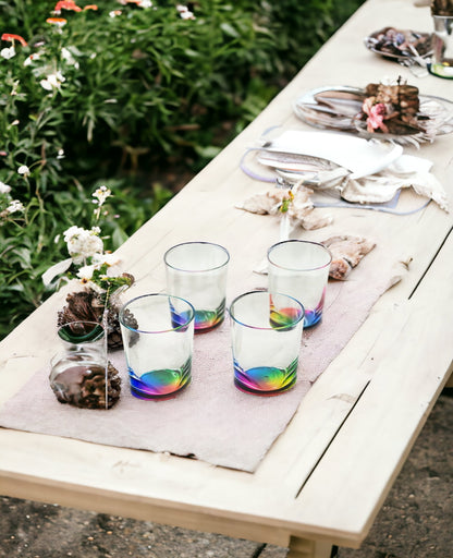 Set of Four Blue Acrylic Stemless Whiskey Glass