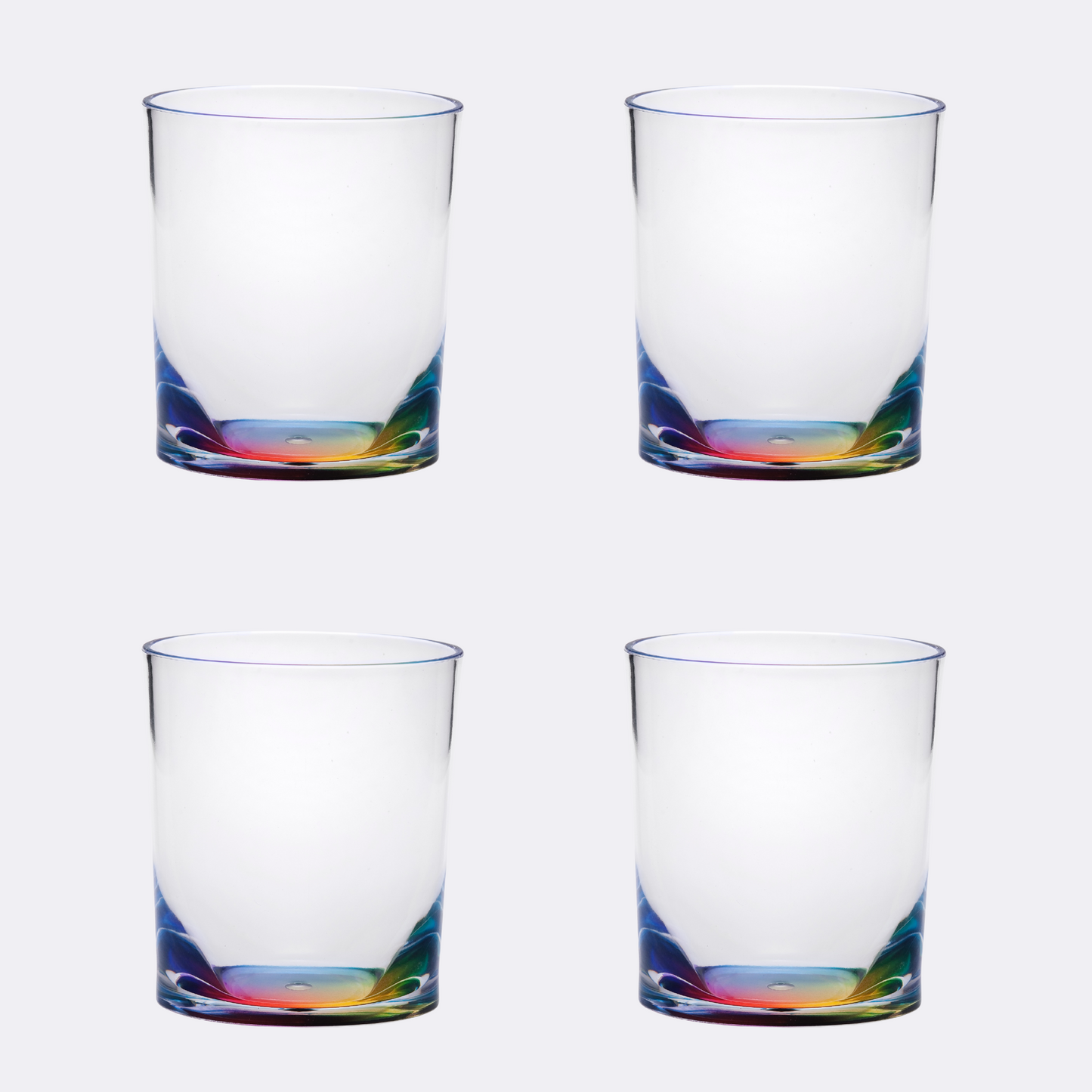 Set of Four Blue Acrylic Stemless Whiskey Glass