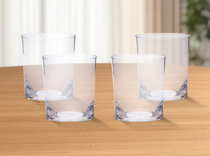 Set of Four Clear Acrylic Stemless Whiskey Glass