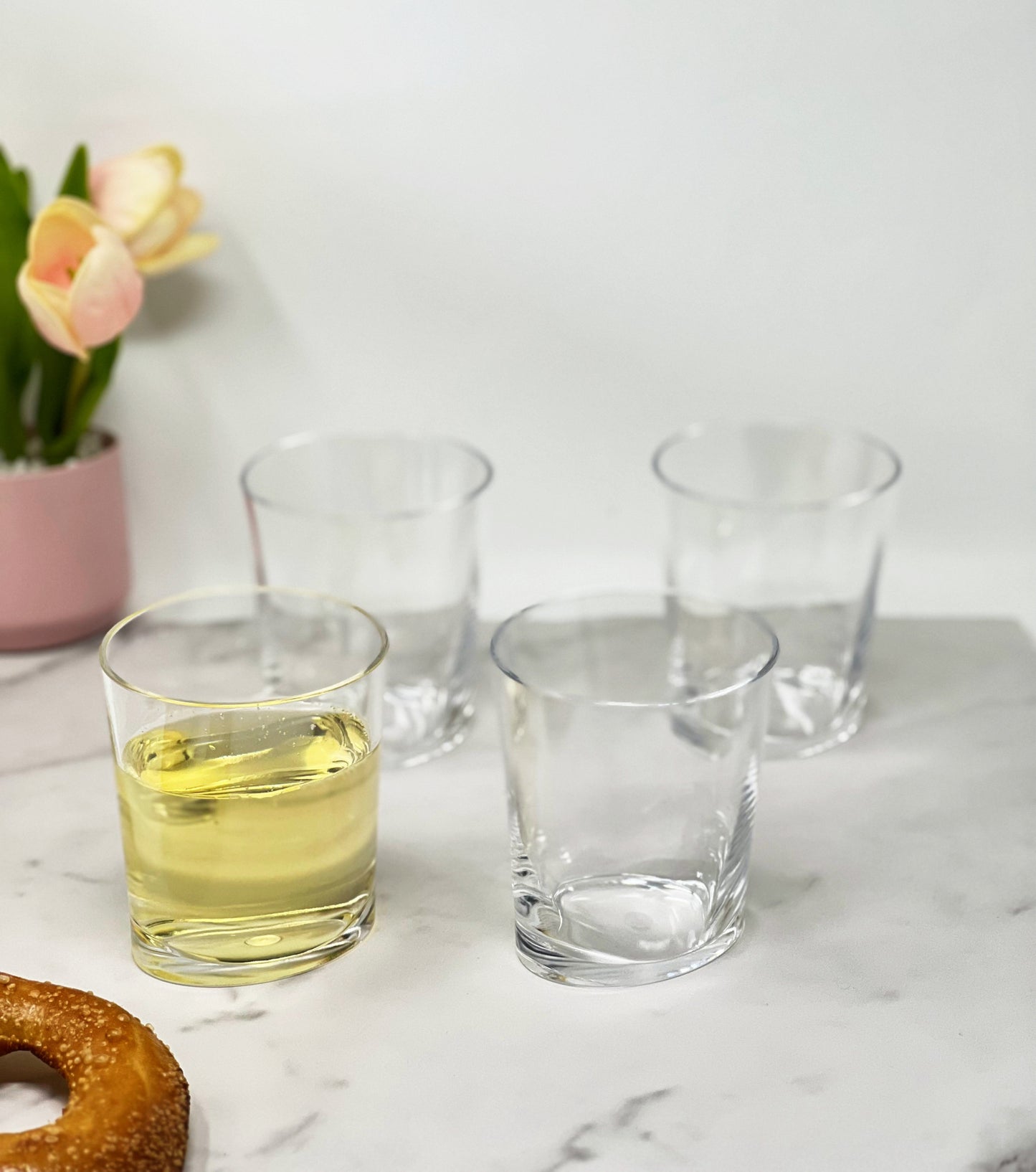 Set of Four Clear Acrylic Stemless Whiskey Glass