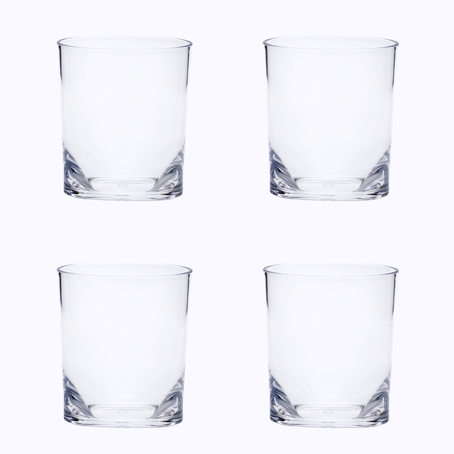 Set of Four Clear Acrylic Stemless Whiskey Glass