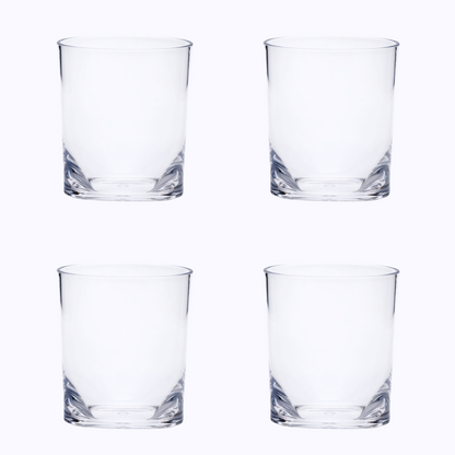 Set of Four Clear Acrylic Stemless Whiskey Glass