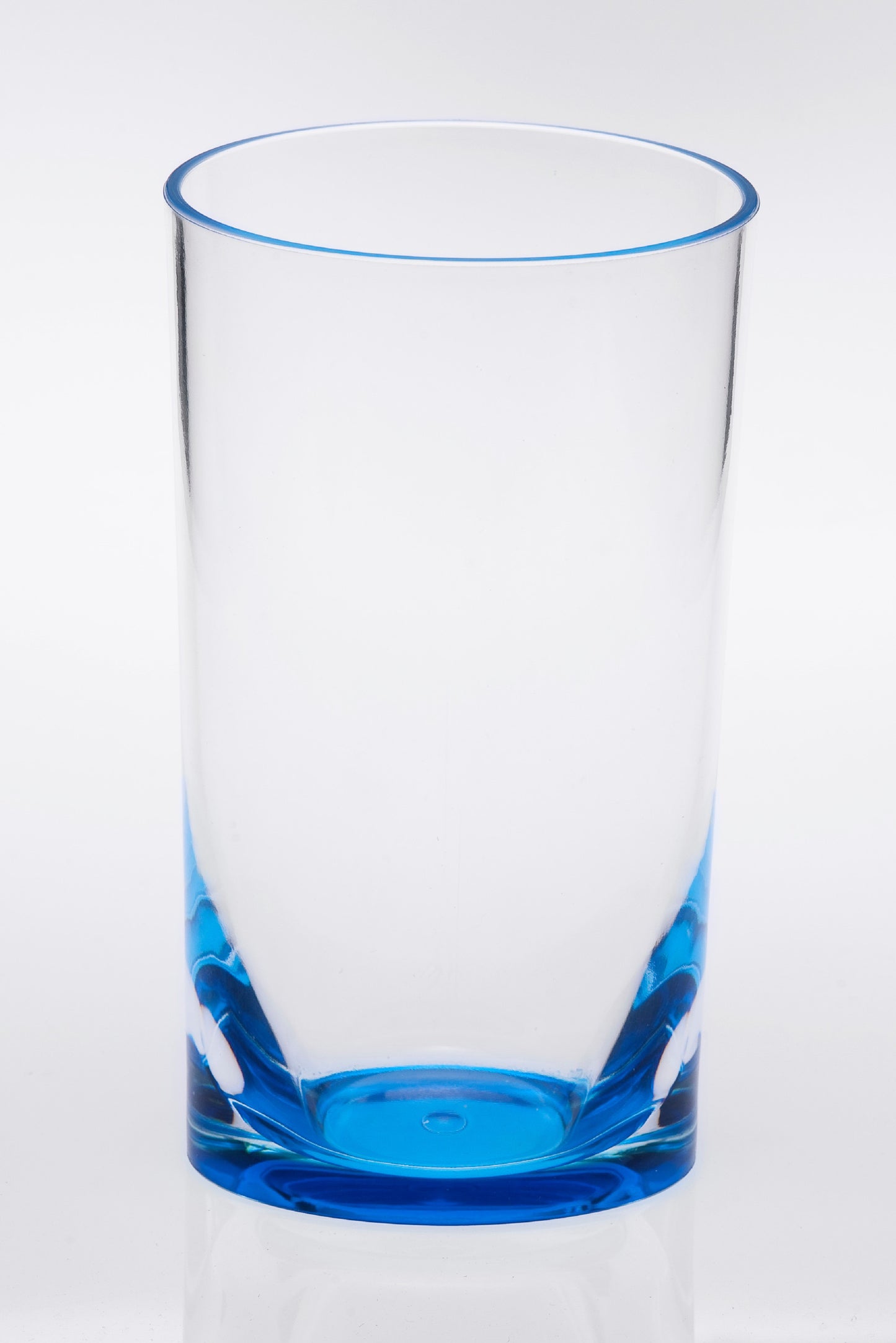 Set of Four Clear and Blue Acrylic Highball Glasses