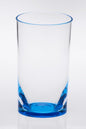 Set of Four Clear And Blue Acrylic Stemless Highball Glass