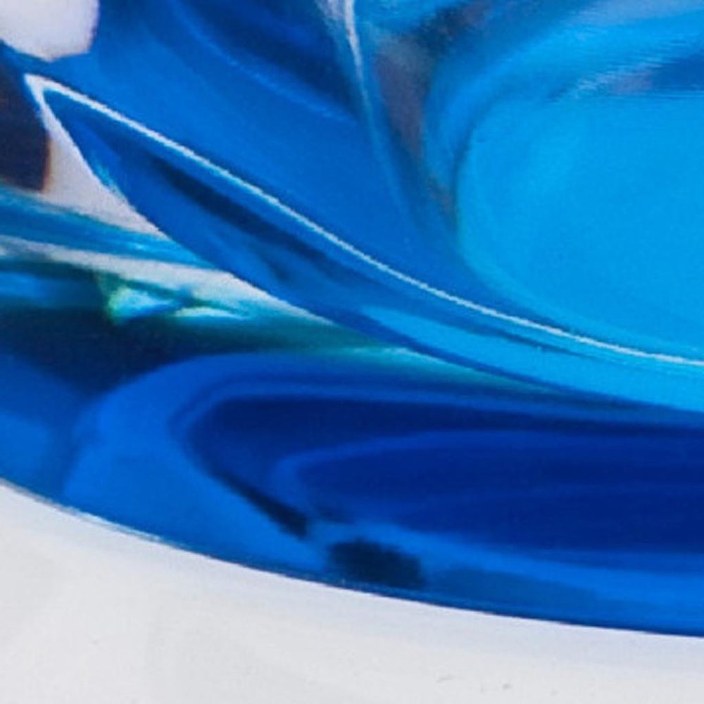 Set of Four Clear and Blue Acrylic Highball Glasses