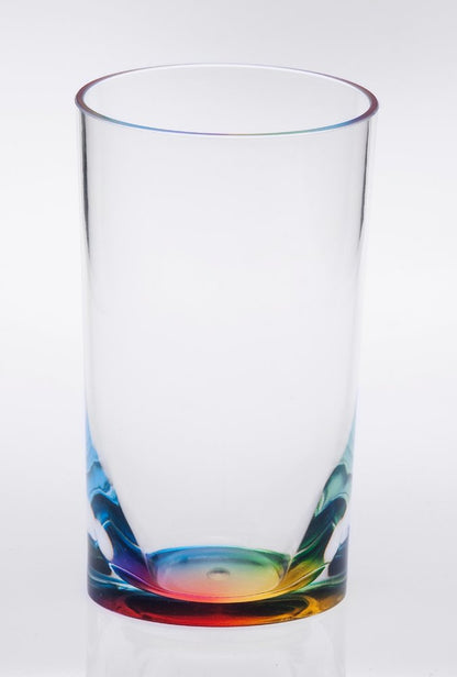 Set of Four Clear And Blue Acrylic Stemless Highball Glass