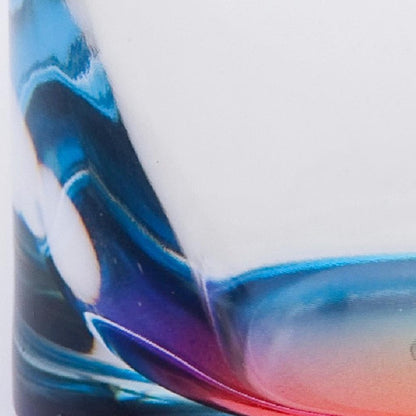 Set of Four Clear And Blue Acrylic Stemless Highball Glass