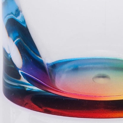 Set of Four Clear and Blue Acrylic Highball Glasses