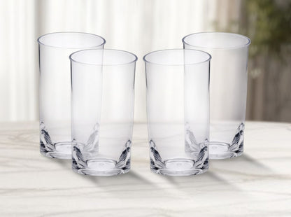Set of Four Clear Acrylic Stemless Highball Glass