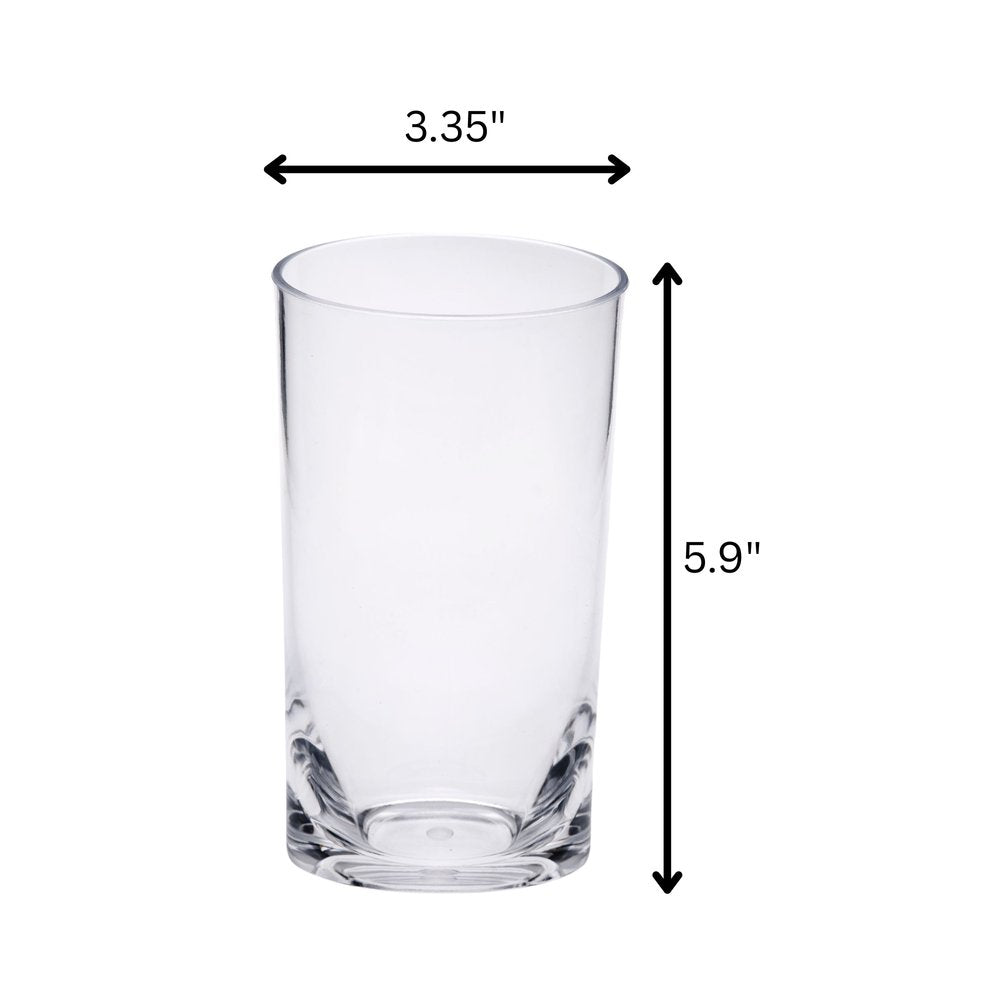 Set of Four Clear Acrylic Stemless Highball Glass