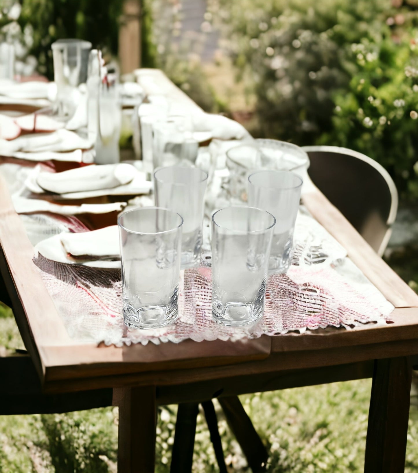 Set of Four Clear Acrylic Stemless Highball Glass