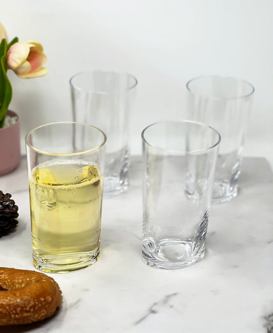 Set of Four Clear Tritan Plastic Stemless Highball Glass