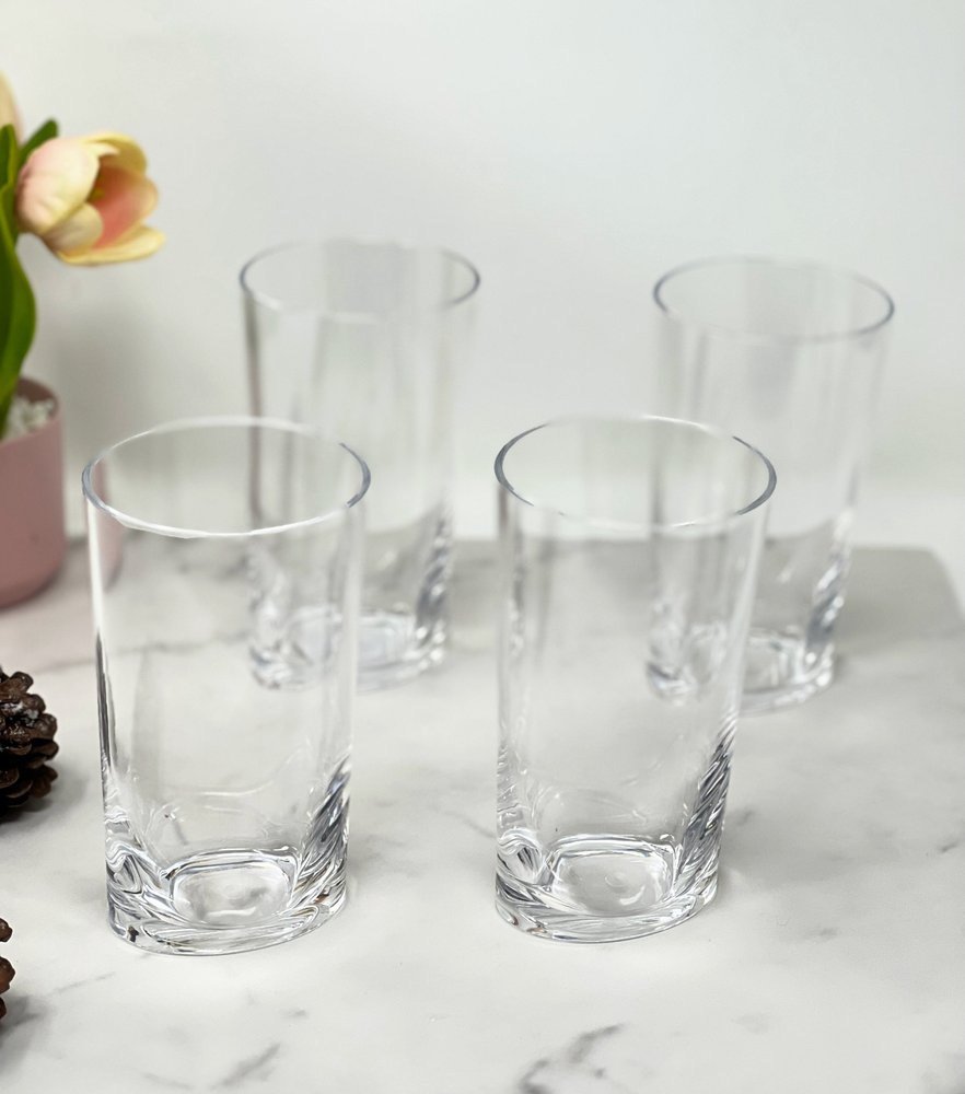 Set of Four Clear Tritan Plastic Stemless Highball Glass