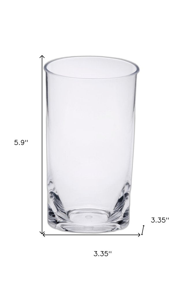 Set of Four Clear Tritan Plastic Stemless Highball Glass