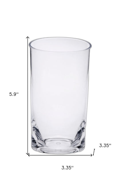 Set of Four Clear Tritan Plastic Stemless Highball Glass