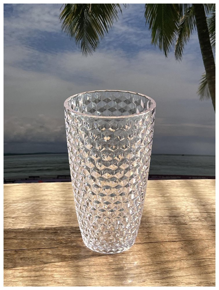 Set of Four Blue Acrylic Stemless Highball Glass