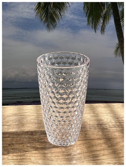 Set of Four Blue Acrylic Stemless Highball Glass