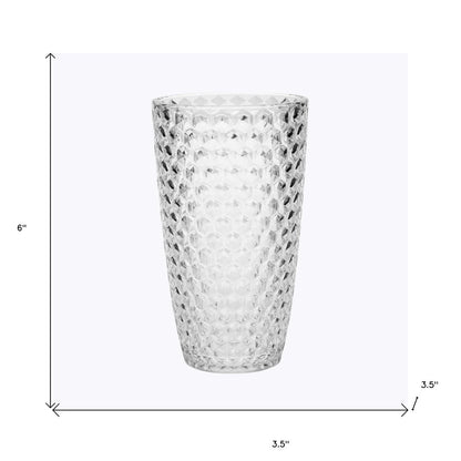 Set of Four Blue Geometric Acrylic Stemless Highball Glass