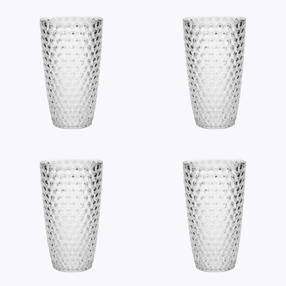 Set of Four Clear Acrylic Stemless Highball Glass