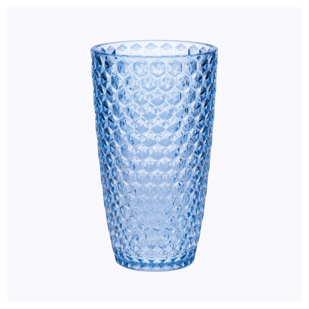 Set of Four Blue Acrylic Stemless Highball Glass