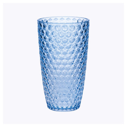 Set of Four Blue Acrylic Stemless Highball Glass