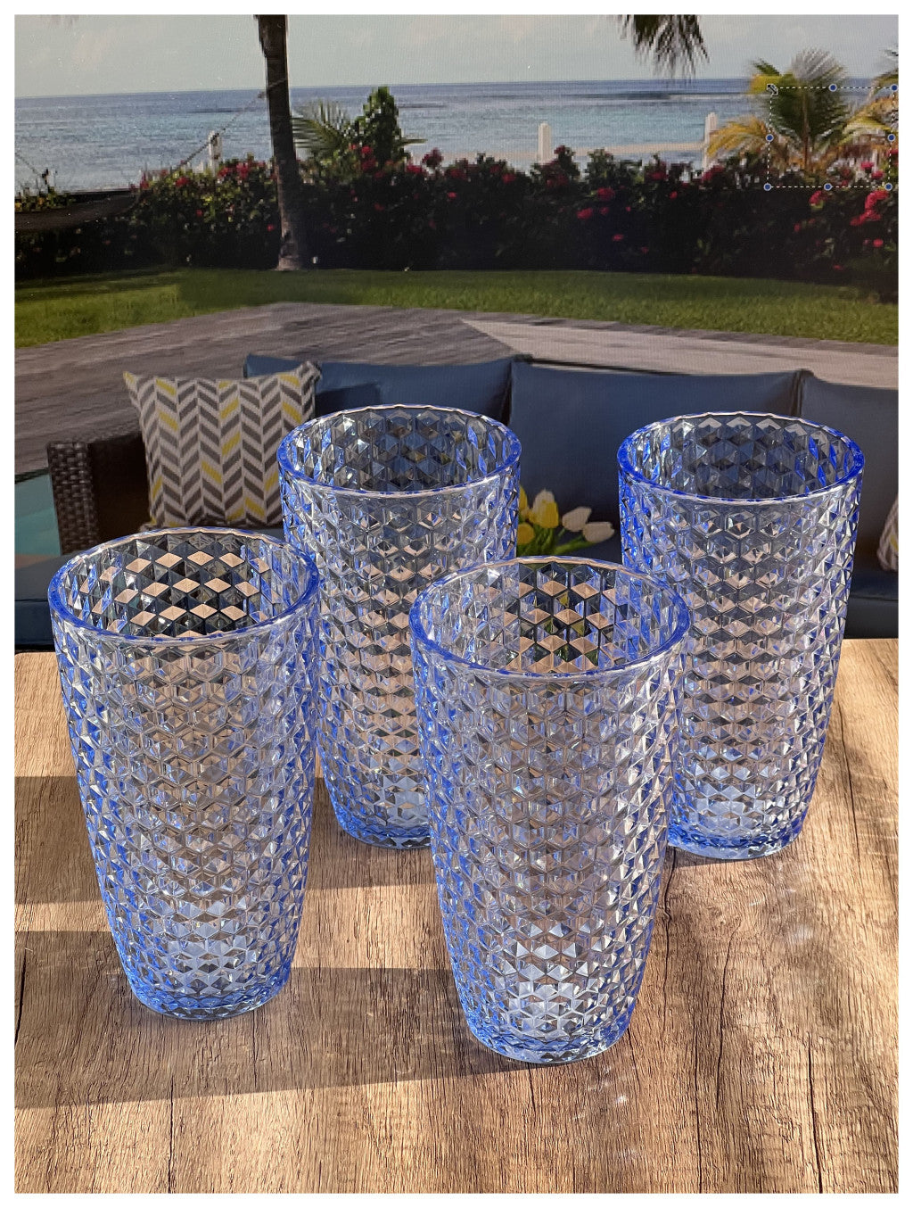 Set of Four Clear Acrylic Stemless Highball Glass