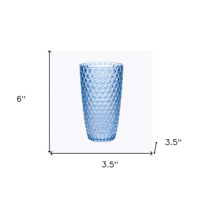 Set of Four Blue Acrylic Stemless Highball Glass