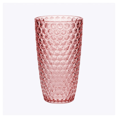 Set of Four Pink Acrylic Stemless Highball Glass