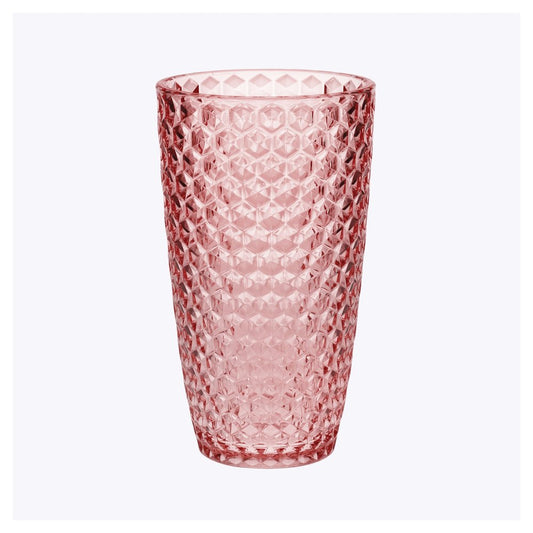 Set of Four Pink Acrylic Stemless Highball Glass