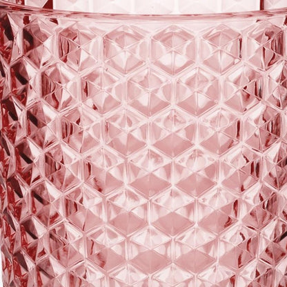 Set of Four Pink Geometric Acrylic Stemless Highball Glass