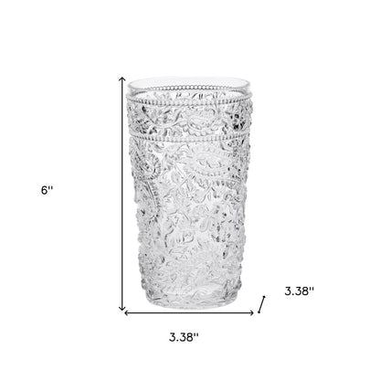 Set of Four Blue Acrylic Stemless Highball Glass