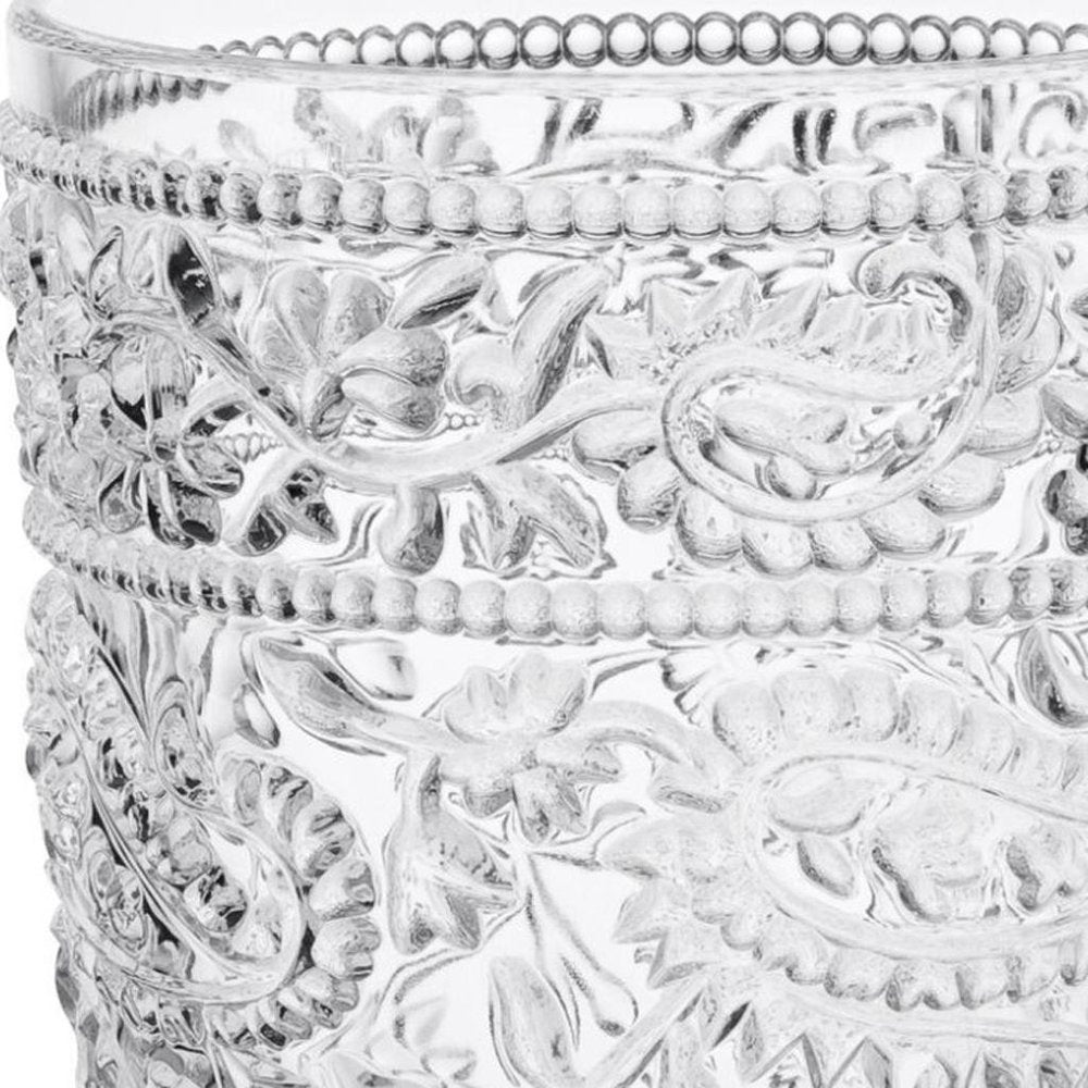 Set of Four Clear Paisley Acrylic Stemless Highball Glass