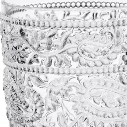 Set of Four Clear Paisley Acrylic Stemless Highball Glass