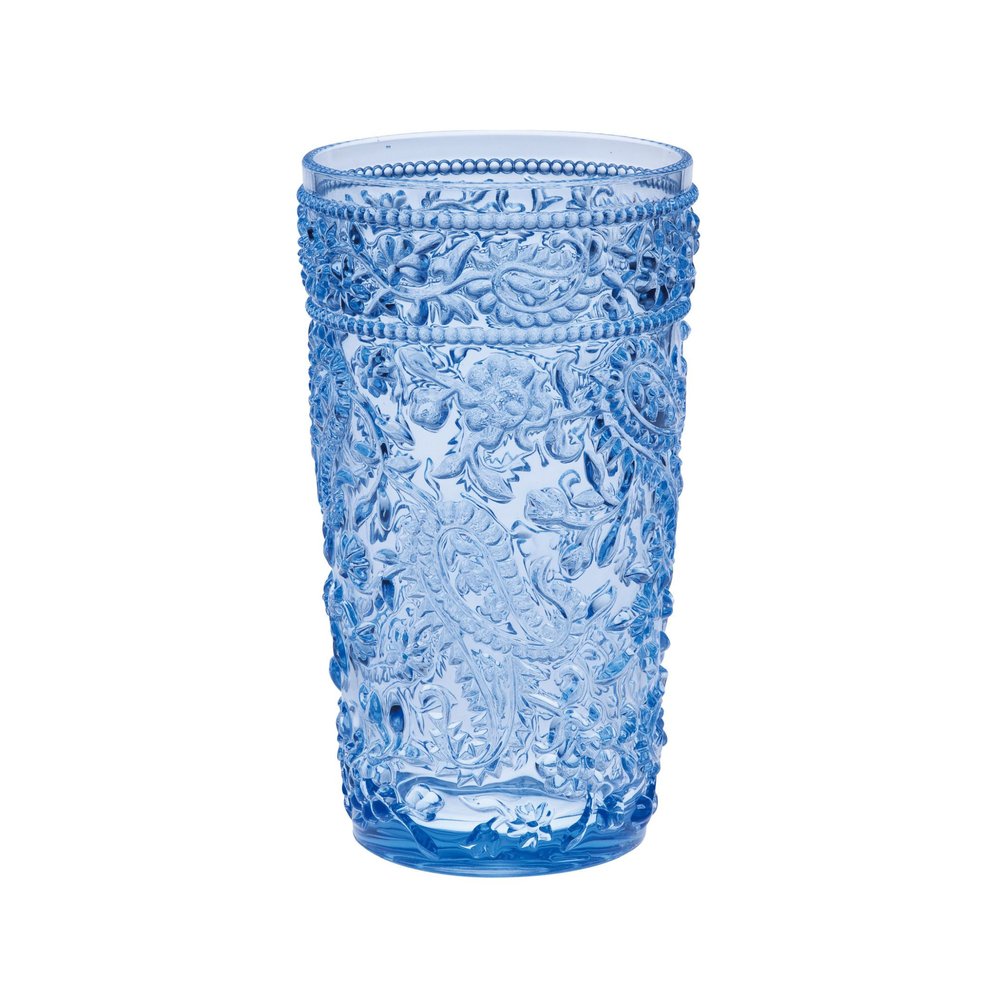 Set of Four Blue Acrylic Stemless Highball Glass
