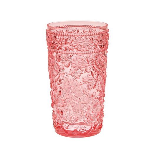 Set of Four Pink Acrylic Stemless Highball Glass
