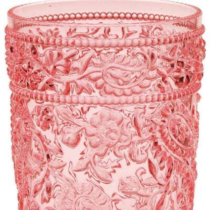 Set of Four Pink Acrylic Stemless Highball Glass