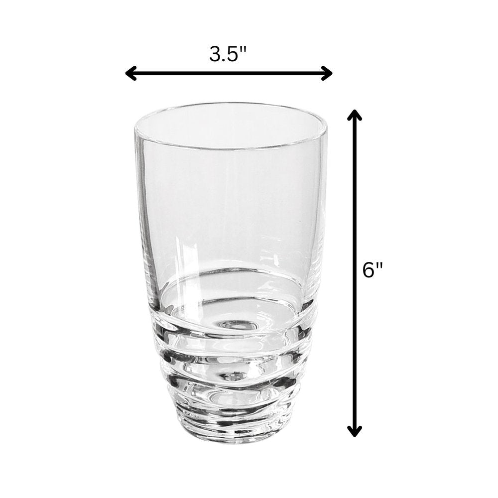 Set of Four Clear Swirl Acrylic Highball Glasses