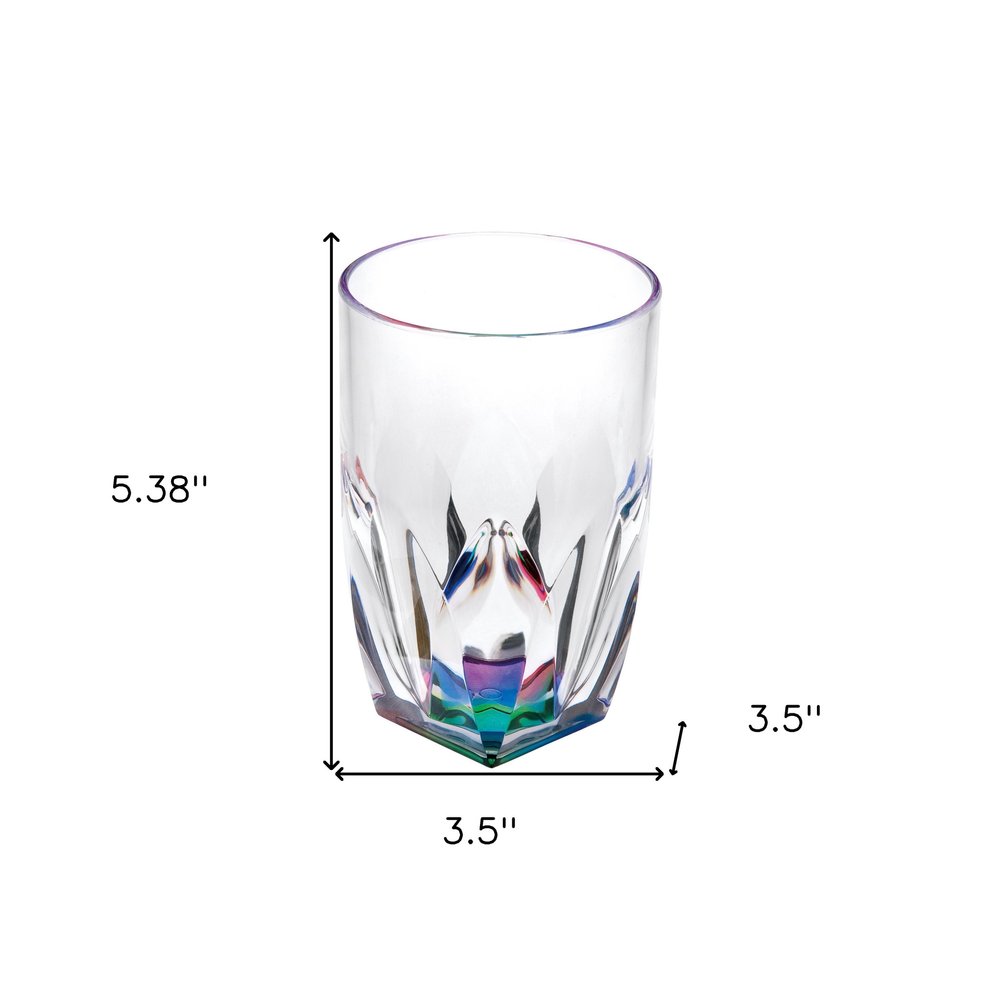 Set of Four Rainbow Acrylic Stemless Highball Glass